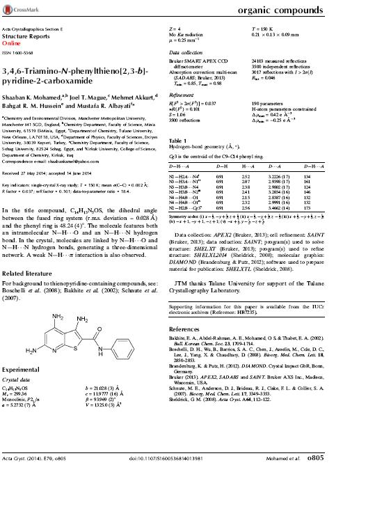 3,4,6-Triamino-N-phenylthieno[2,3-b]pyridine-2-carboxamide